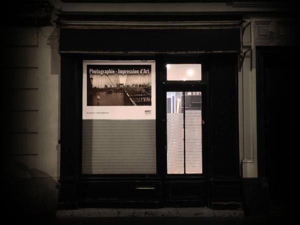 Back light sur vitrine